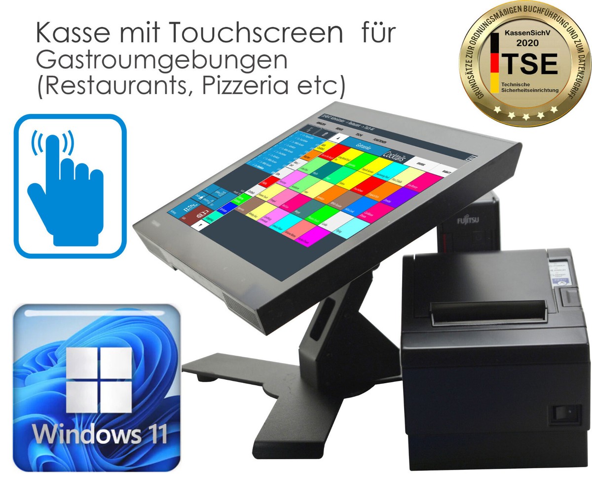 TSE Gastro Restaurant Kasse Tischverwaltung 15,6″ 39cm Touchscreen