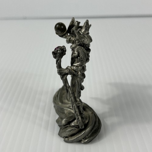 Pewter Wizard 1990 Comstock 4094 Jewels Baby Dragon Chameleon Fantasy Figure VTG - Picture 3 of 13