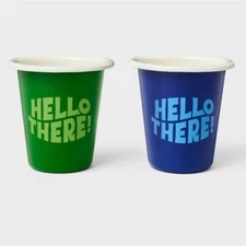 Tabitha Brown for Target NWT Metal Hello There Tumbler Set 2pc 12oz Blue Green 