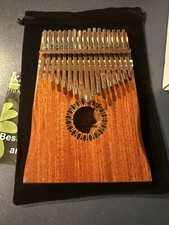 NIB 17-Key Wooden Kalimba Thumb Piano w/ Bag, Hammer, Cloth, Song Book 7  