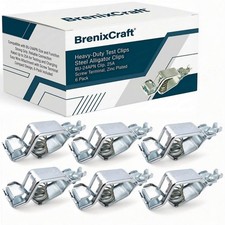 BrenixCraft 25 Amp Heavy-Duty Alligator Test Clips 6 Pack