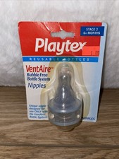 Vtg Playtex VentAire Standard Silicone Bottle Nipples Fast Flow 6m NOS NEW