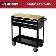Tool Storage 3-Drawer 36 In. W Standard Duty Gloss Black Rolling Tool Cart with