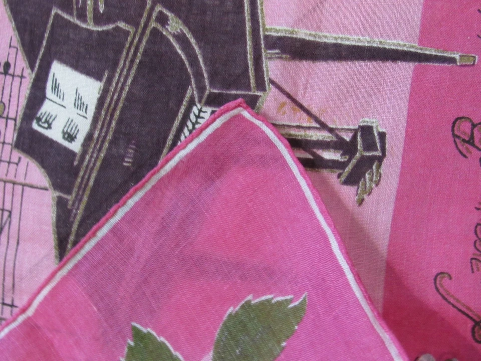 Pañuelo vintage concierto nº 111 op 27 Beethoven piano rosa música pañuelo pañuelo Foto 3 de 3