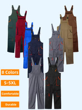 Mens Work Trousers Dungarees Durable Bib & Brace Overalls Multi Pocket Workwear