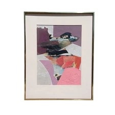 Oregon Artist Patricia Beaton Dodd Mixed Media Collage Painting Abstract MCM