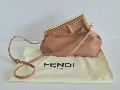 Authentic Fendi First Caramello Small Crossbody Bag/Clutch Purse
