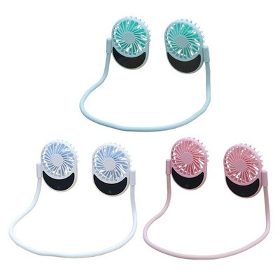 Cute USB Charger 3 Colors Neck Fan 800mAh handheld Mini Fans with Color Light