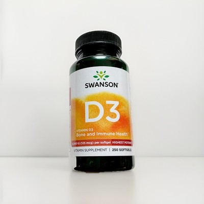 Swanson Vitamin D3 250 Softgels, 125 mcg Bone & Immune Health Free Shipping!