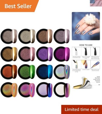 16-Piece Chrome Nail Powder Collection - For Stunning Nail Art Creations