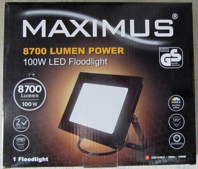 Maximus 8700 Lumen 100 W LED Werkstattlampe Fluter Flutlicht Leuchte Strahler