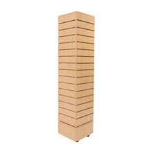 SSWBasics Slatwall Tower - Rotating and Rolling - Maple Color Finish (12''L