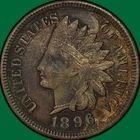 1896 Indian Head Cent Almost Uncirculated AU Coin, Cleaned #41164