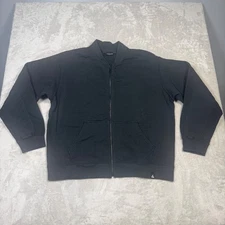 NWOT American Giant Mens Moto Full Zip Jacket L Black Heavyweight Fleece Cotton