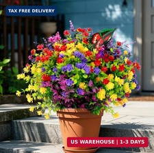 12 Bundles Artificial Flowers for Outdoors UV Resistant, Artificial Flowers Outd