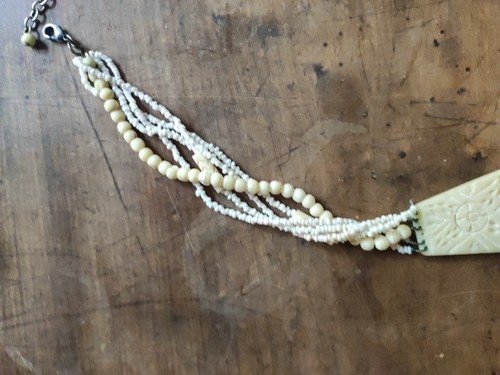 Collana Osso E Perline Vintage - Foto 7 di 8
