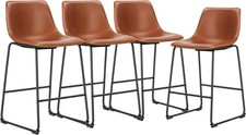 26 Inch Counter Height Bar Stools Set of 4, Modern Faux Leather High Barstool...