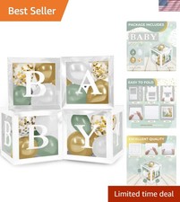 44-Piece Baby Shower Decorations for Boy or Girl - 4 Boxes with Letters and 3...
