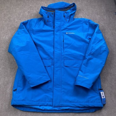 Columbia Men's Trail Omni - Tech Snow Rain Jacket NEW Size Large Blue