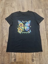 Women's Dreamer Butterfly and Sunflower Graphic T-Shirt