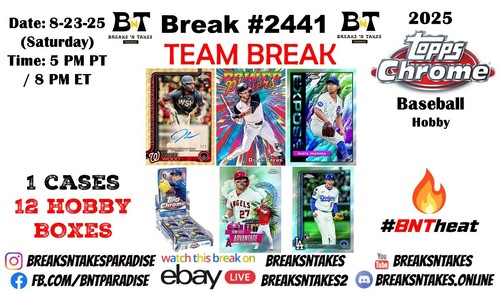 DETROIT TIGERS 2025 Topps Chrome Baseball Hobby CASE 12 BOX Break #2441