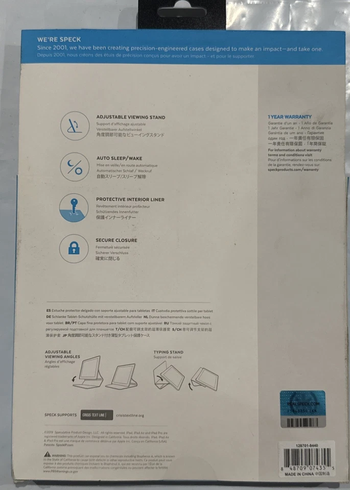 Speck StyleFolio Print Case For iPad Air (2019) & 10.5-inch iPad Pro Floral NEW - Image 4 of 4