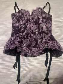 BNWT AGENT PROVOCATEUR Purple Lace Verronika Corset,size 3, $1,050, SOLD OUT!