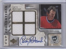 2006 Upper Deck The Cup Foundations Quad Jersey 4/10 Larry Robinson Auto HOF 0c3