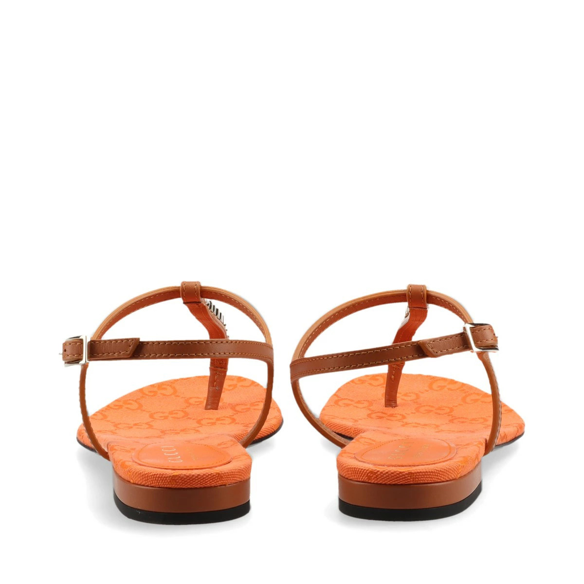 GUCCI GG leather sandals 37 women's brown storage bag with box thumbnail 6