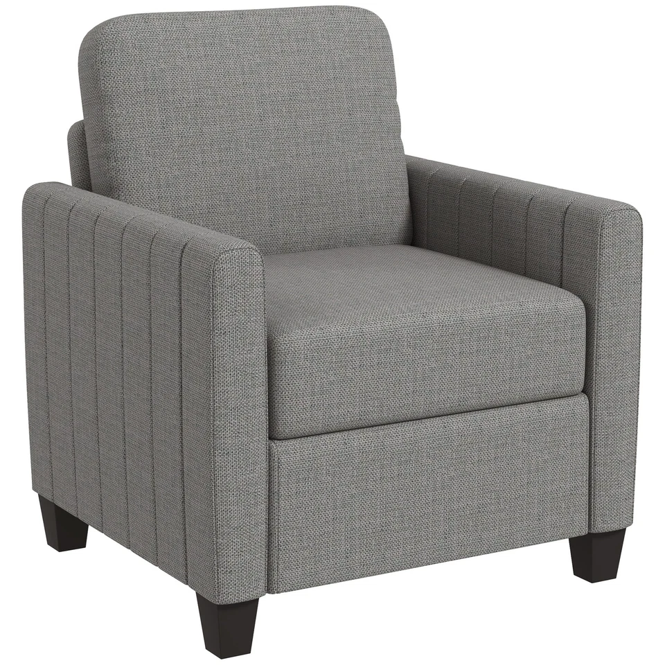 HOMCOM Modern Accent Chair w/ Pillow, Grey  , Refurbished