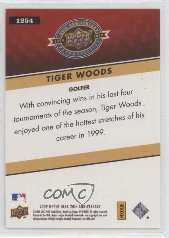 2009 Upper Deck 20th Anniversary Retrospective Sports Tiger Woods #1254 - Image 2 of 2