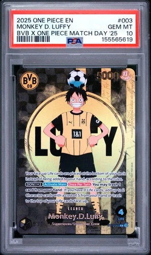 PSA 10 One Piece Monkey D Luffy BVB Match Day Promo ST13-003 English Gem Mint