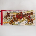 Vintage Handmade Pillowcase Western Stagecoach Robbery Cowboy Cabin 41.5" x 18"