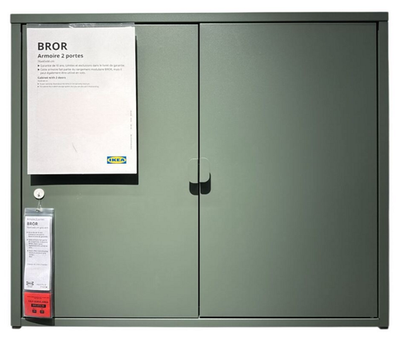 New IKEA BROR Cabinet with 2 Doors Gray-Green (29 ⅞x15 ¾x26