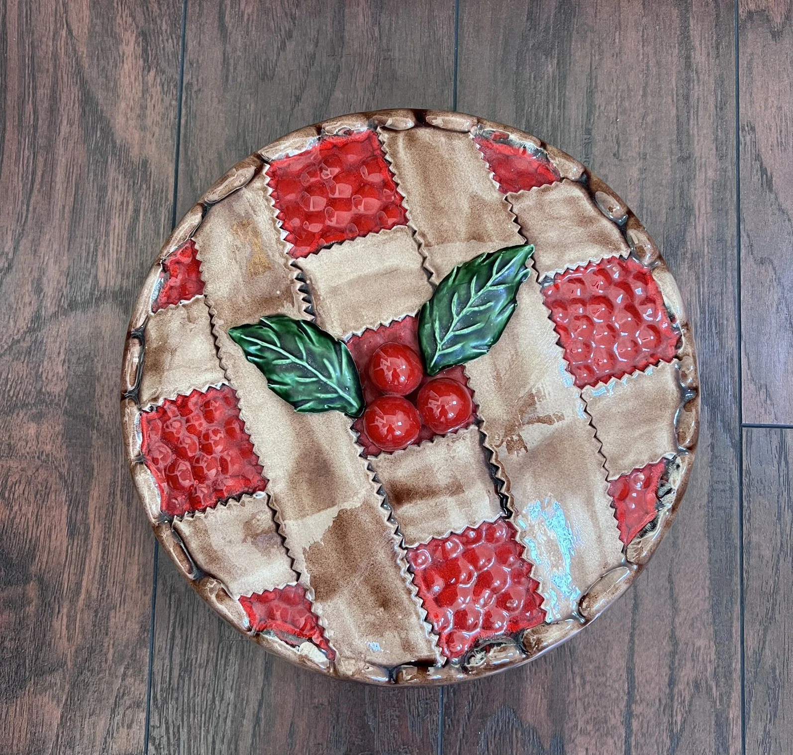 Vintage Cherry Pie Covered Baking Dish with Lid Vintage Made In Portugal
Opens in a new window or ta