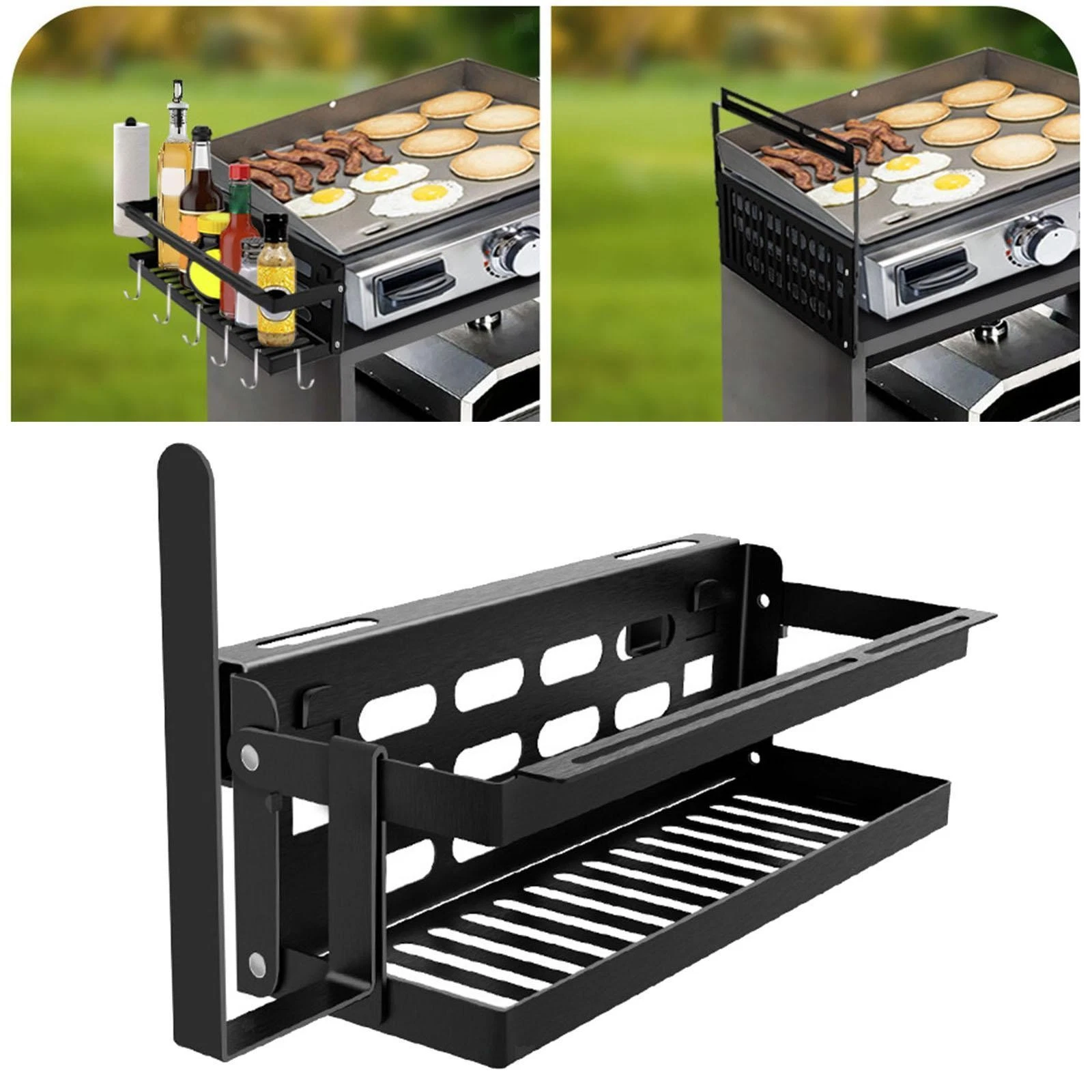 Griddle Accessories Spice Rack Seasoning Storage Rack Outdoor Barbecue Carbon