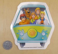 SCOOBY DOO AND GANG IN MYSTERY MACHINE PEEL AND STICK STICKER 4 1/2"x 4 3/4"