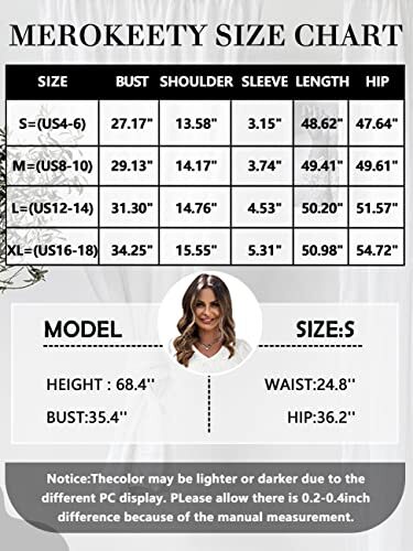 Damen Flatterärmel gesmoktet Midi Kleid V-Ausschnitt Freizeit abgestuft Medium weiß - Bild 6 von 7