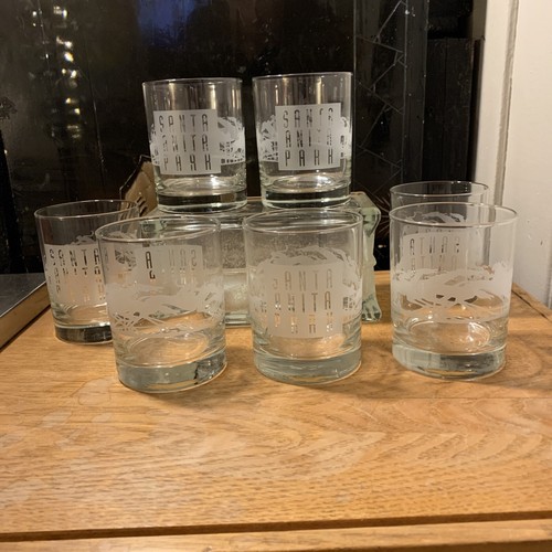 santa-anita-horse-racing-etched-bucket-bar-glasses-equestrian-horses