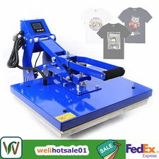 Upgraded Auto Open Heat Press Machine Clamshell 16x20 Slide Out Base T Shirt htv