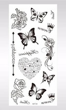 rose butterfly temporary tattoo body tattoo