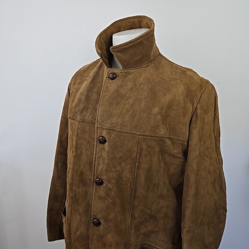 Vintage 60er 70er Montgomery Ward Wildleder Ledermantel Kunstfell herausnehmbares Innenfutter Herren 40 - Bild 12 von 24