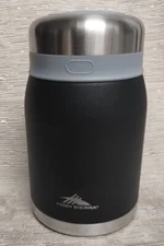 High Sierra Insulated THERMO Stainless Steel Food Jar BLACK 24oz with spoon!