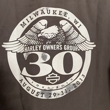 Stains-Harley Davidson Men's Dark Brown Short Sleeves Shirt Size M Made in USA