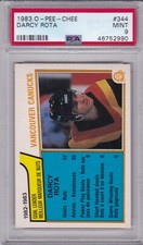 1983 OPC #344 DARCY ROTA GOAL LEADER PSA 9 MINT o-pee-chee Van CANUCKS centered!