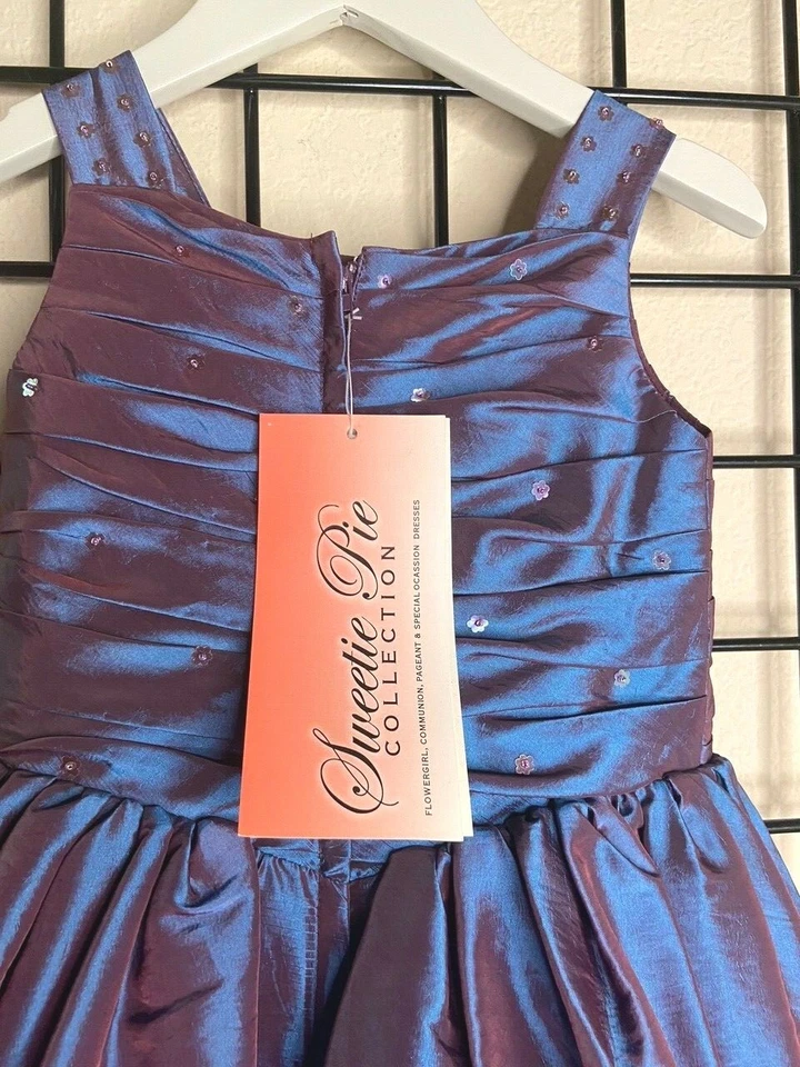NWT Plush Navy Blue/Purple Sweetie Pie Pageant/Party/Formal Gown sz 3- Fit 4/5Y - Image 4 of 4