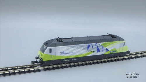 KATO K137124  E-Lok BLS Re465 10 Jahre Lötschberg Basistunnel, Ep.V #NEU in OVP#
