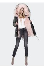 Nicole Benisti Belleville Fox Fur Coat Parka Anorak Jacket Dusty Rose M Nwt Rare