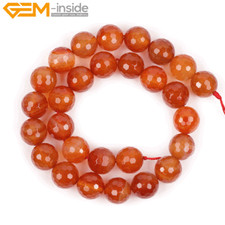 Natural  Carnelian Red Gemstone Genuine Faceted Loose Beads Jewellery