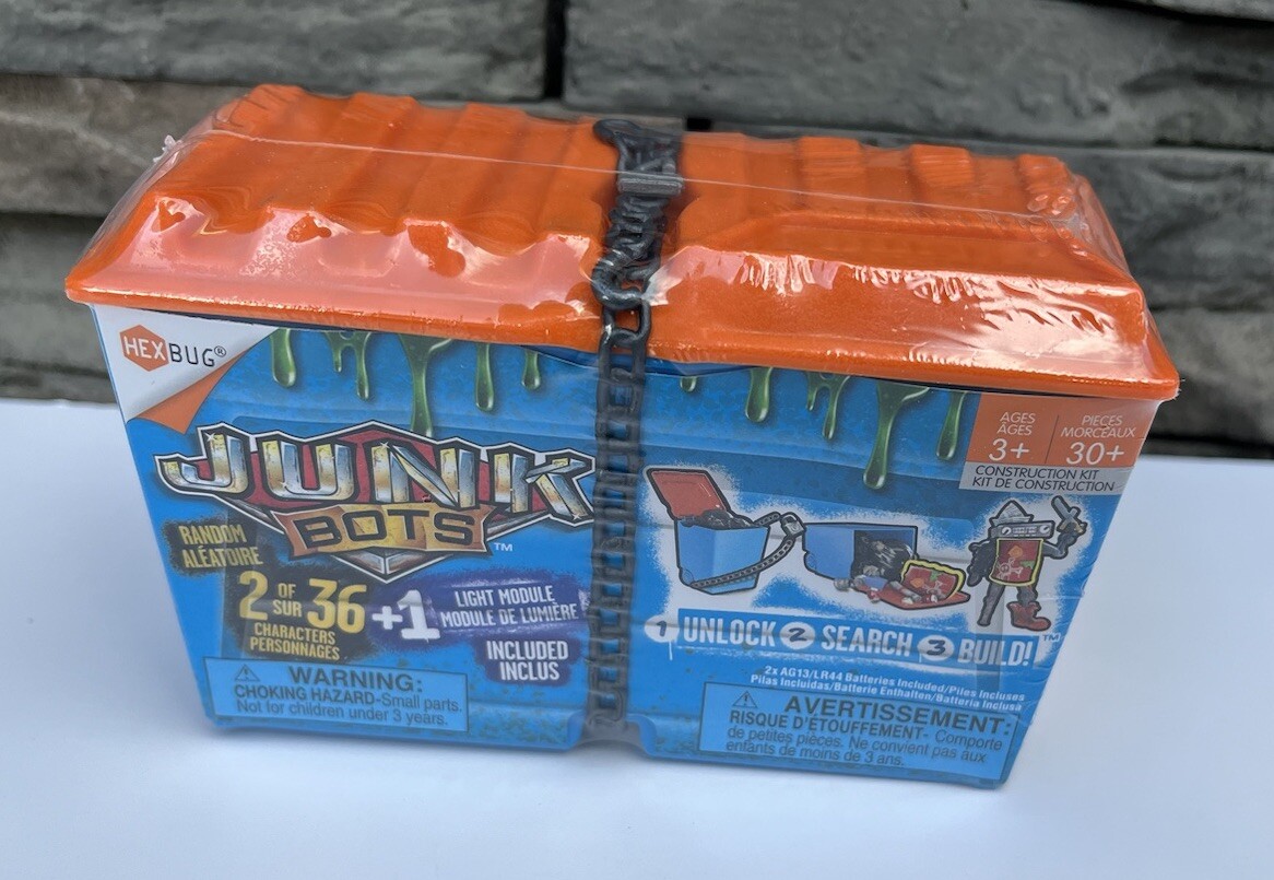 Hexbug Junkbots 2 in 1 Dumpster Trash Bin Mystery Creatures Robots New Sealed